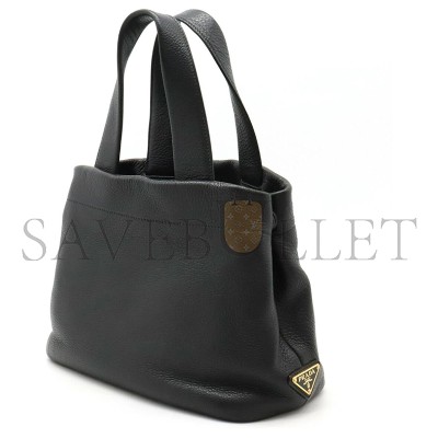 PRADA PERFORATED SMALL LEATHER TOTE BAG BLACK 1BC384 (32*24*14cm)  PRADA PERFORATED SMALL LEATHER TOTE BAG BLACK 1BC384 (32*24*14cm)